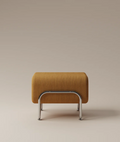 Modern Ribbed Ottoman with Chrome Frame